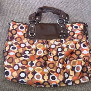 Geometric Brown and Orange Tote Bag